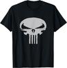 Мужская футболка Marvel Punisher с круглым черепом и винтажным логотипом на груди