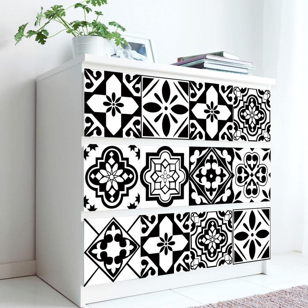 10 шт./компл., черно-белые наклейки на твердую плитку, пол, стену, кухню, ванную комнату, украшение стола, обои, пилинг-палку, ПВХ, художественную фреску