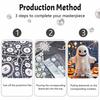 Halloween pearl painting handmade diy art white pearl mascot pumpkin web lights pearl home decoration painting