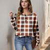 Women's Casual Shirts Long Sleeve Tops Button Up V Neck Loose Knit Fall Favorites For Women