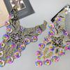 Heavy Industry Handmade Beaded Sequins Colorful Applique Clothing Evening Dress Performance Clothing Decorative Accessories Front Collar Cloth Sticker
