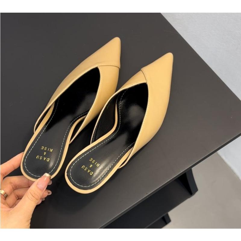 Модные остроносые тапочки женские туфли на высоком каблуке новая летняя обувь модные роскошные шлепанцы на квадратном каблуке лоферы мюли черные женские туфли для вечеринки