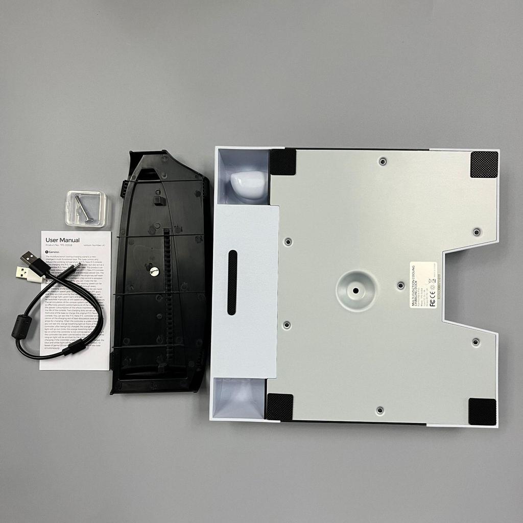 PS5 Slim Console with Ambient Light Base, Cooler, Dual Controller Charger, and Disc Storage Rack