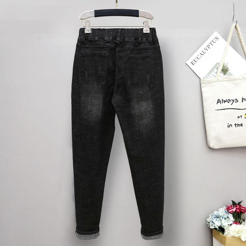 Plus Size Stretch Jeans Pants Pants Women's Elastic High Waist Harlan Turnip Pants Hidden Meat Pants Jeans with Carrots Comfort Waist Pants