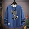 Spring  Autumn Men's Sweatshirt Japan Cartoon Cat Sportswear Long Sleeved O Neck T-shirt  Harajuku High Street Men Clothing 2024
