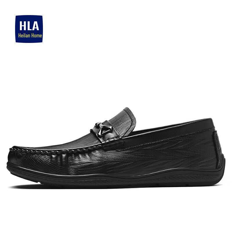 HLA Мужские лоферы без шнуровки, мягкая подошва, кожаные