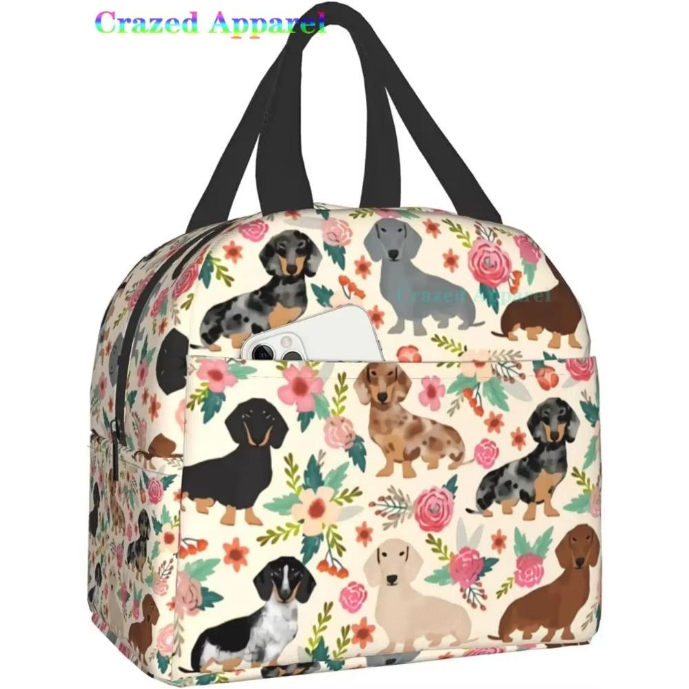 Ucsaxue Dogs I Love My Pet I Love Dachshund Lunch Bag Travel Box Work Bento Cooler Многоразовые сумки для пикника Изолированные сумки