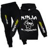 NINJA KIDZ Bolalar Kiyimlari Hoodies Sviter Paxta Sweatshirt Kostyum Multfilmlar to'plami O'smir O'g'il Qizlar Kiyimlari Pullover Street Hip Hop