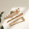 J.Lauren Antique Gold Pearl Cubic Flower Hair Pin Set H01071