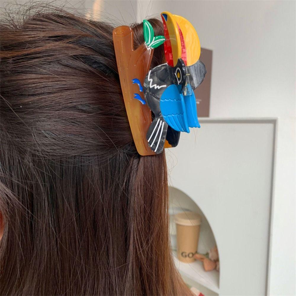 Cartoon Acetate Hair Claw Creative Bird Shark Clip Fashion Animal Hair Clip Daily