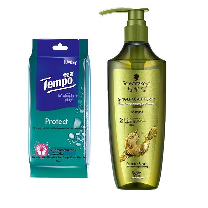 Tempo Wet Wipes & Schwarzkopf Shampoo Bundle