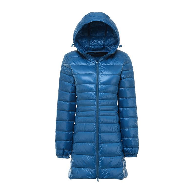 FASHION  Light Down Jacket Women's Medium  Long Fattened Plus Size Removable Cap Lightweight Ultra-thin Jacket Tide Clothes