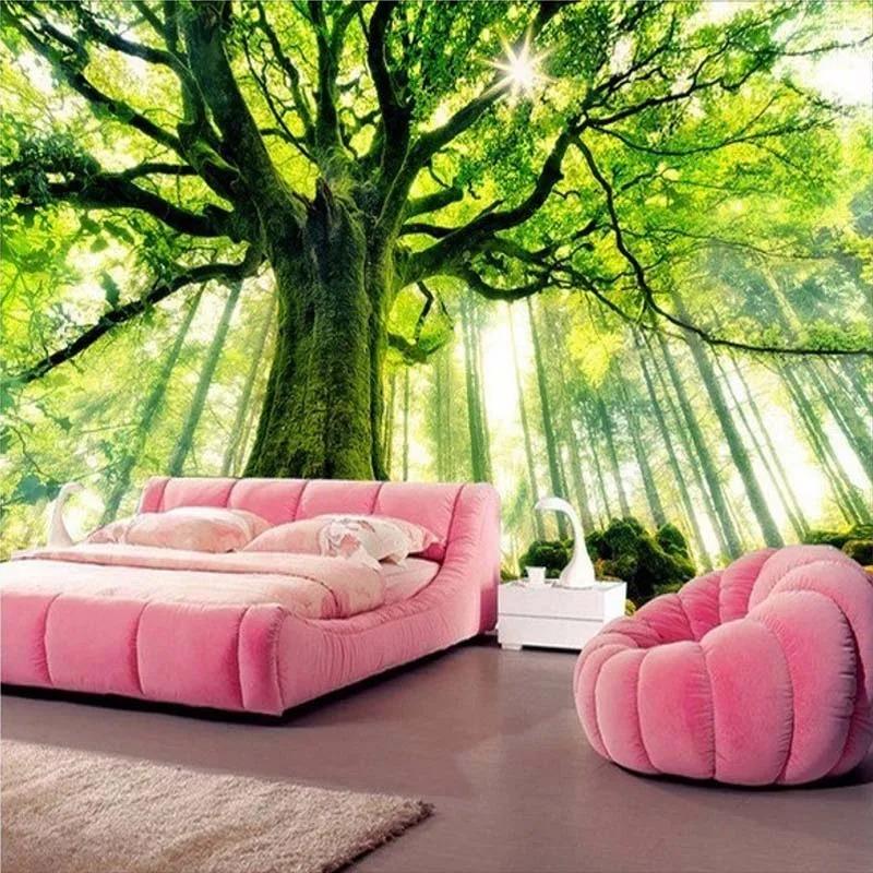 Обои с природным пейзажем, возвышающиеся старые деревья, фотообои для стен, гостиная, диван, фон, настенная роспись
