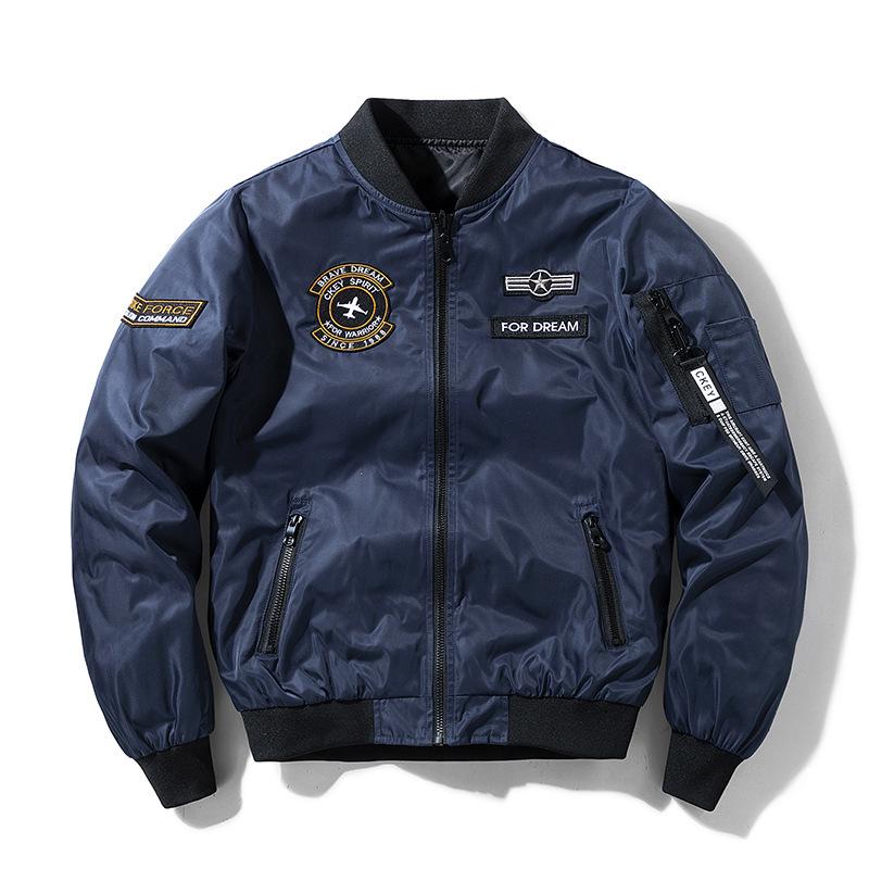 Мужская куртка Cross-Border MA-1 Flight Jacket - новая повседневная вышитая модная бейсбольная куртка с воротником