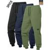 Mens Fleece Sweatpants Casual Sports Trousers With Drawstring Winter Warm