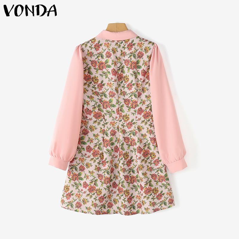 VONDA Женские летние платья из двух частей с длинным рукавом и цветочным принтом
