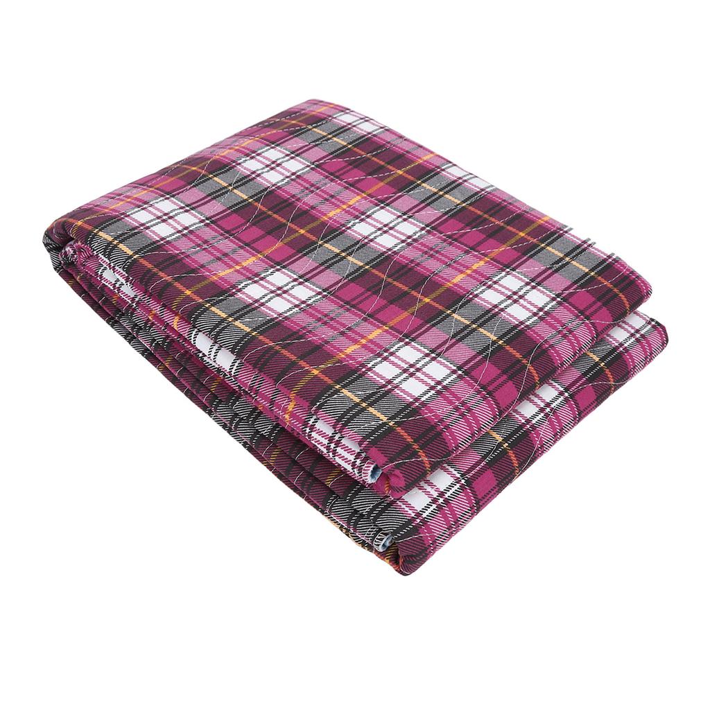 Incontinence Bed Pad Purple Plaid Washable Reusable Heavy Absorbency Hospital Bed Pad for Home