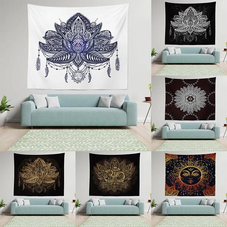 Home Decor Living Room Bedroom Tapestry Mandala Sun Lotus Wall Sofa Hanging