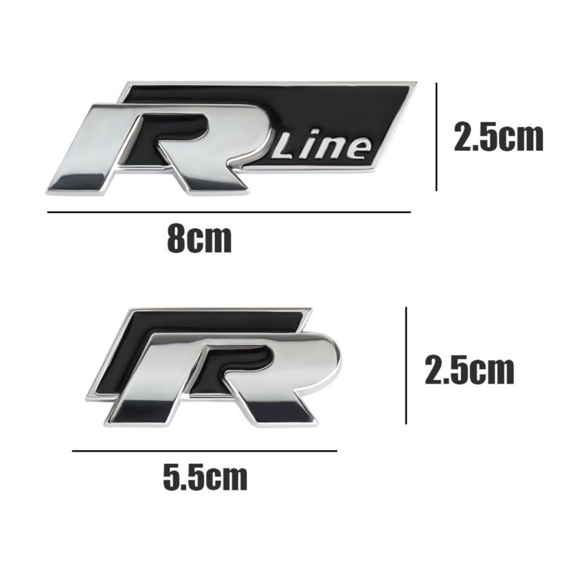 AABKX1 3D Metal R Rline Logo Badge Sticker Car Front Grille Trunk Emblem Stickers For Volkswagen VW Polo Golf Polo CADDY Beetle Jetta R
