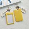 Ins Solid Color ID Card Holder Student Bus Card Case Badge Cards Cover Women Credit Card Holder with Hand Rope Lanyard
