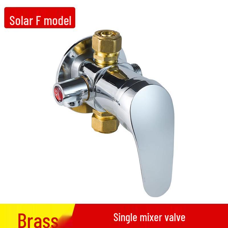 Exposed Shower Mixer Valve with Hot/Cold Faucet and Shower Head for Solar Heaters