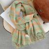 High-End Plaid Winter Scarf Shawl Warm Student Fashion Neck Warmer Versatile Thickened Dual-Use