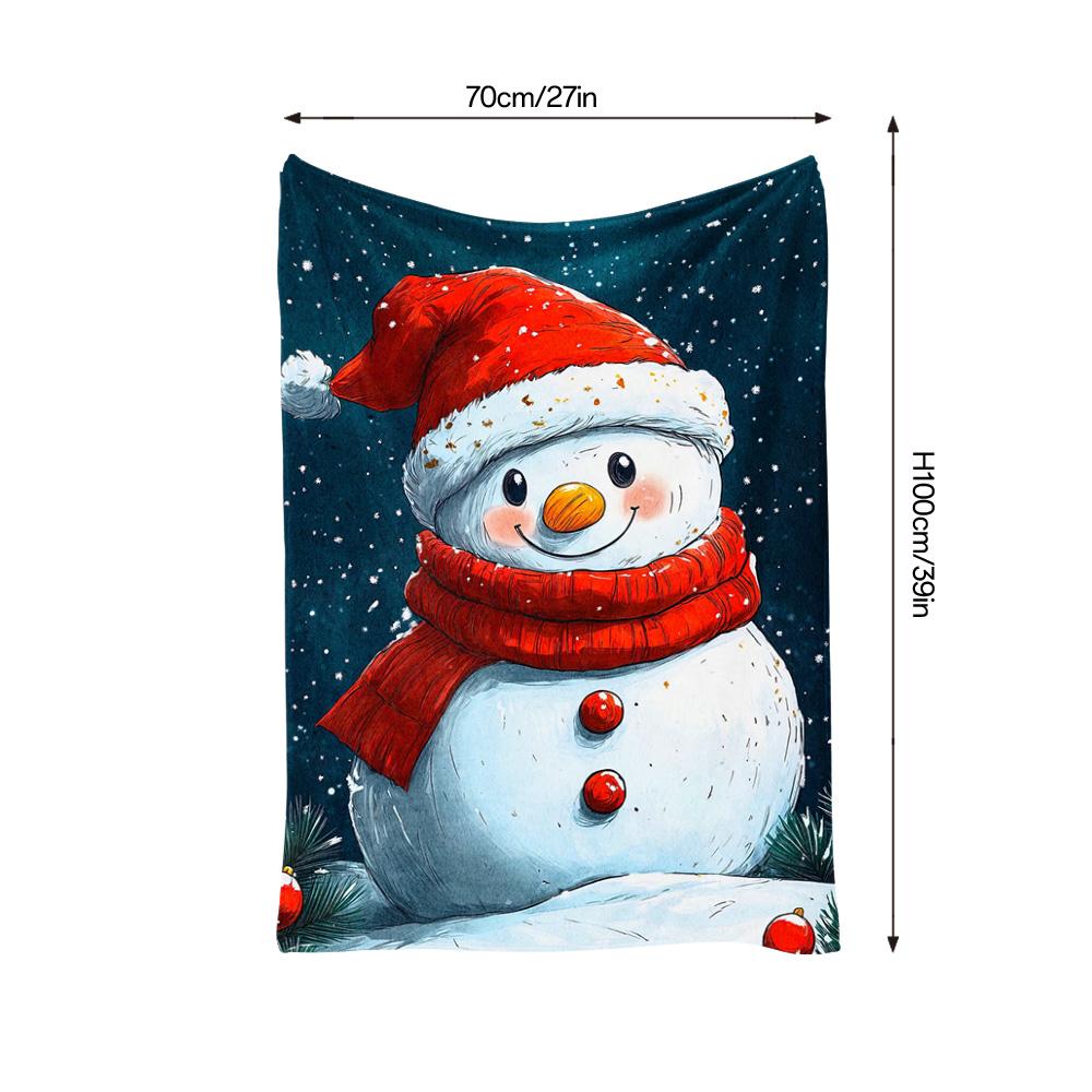 Tuniu Cute snowman plush blanket for winter sofa bed home decor warm soft fleece throw gift