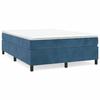 3144679 vidaXL Lit à sommier tapissier et matelas Bleu foncé 140x190cm Velours