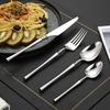 304 Stainless Steel Travel Portable Cutlery Set With Luxury Handle Dinnerware Knife Fork Dinner Set