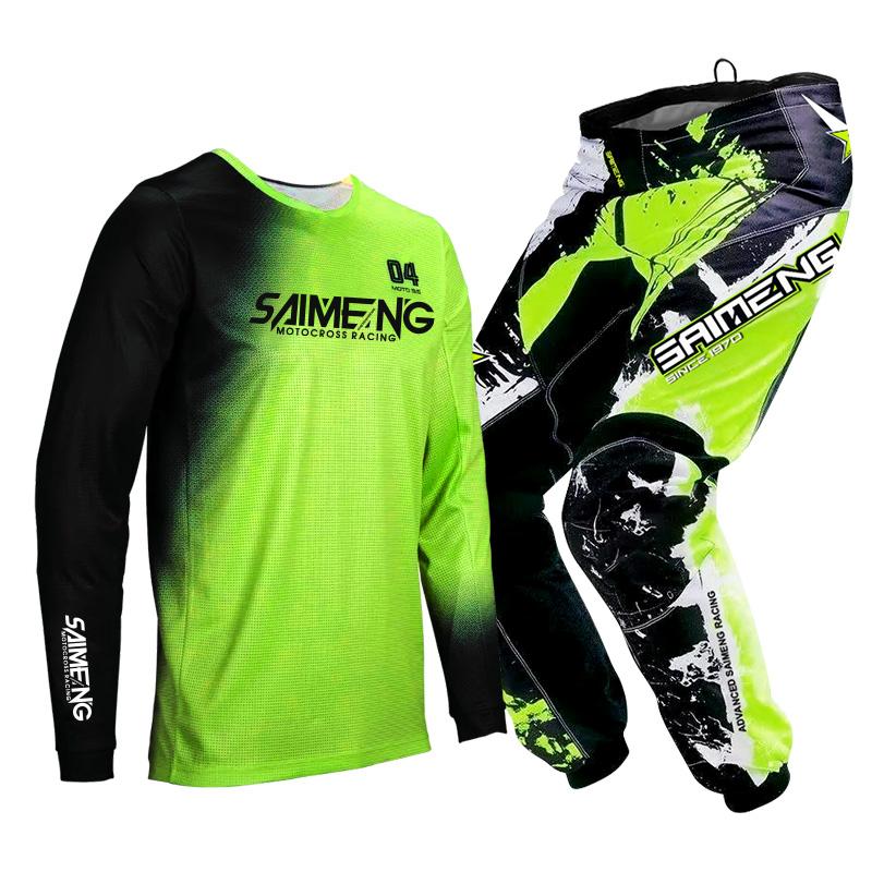 Комплект экипировки для мотокросса для детей 4 5 6 7 8 9 10 11 12 13 лет Молодежный детский мотоциклетный костюм для мальчиков и девочек, майка, штаны, гоночный костюм для бездорожья, эндуро, мотокросса, горного велосипеда