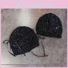 Sequined Fashion Knitted Hat With Bow And Letter Decorations For Daily Casual