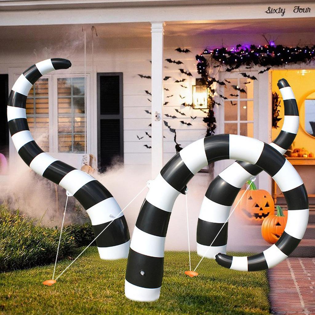 3 Pcs Halloween Sandworm Inflatable Decorations 6ft Glowing Giant Snake Patio Decoration With Built-in LED Sandworm Decoration For Halloween Outdoor