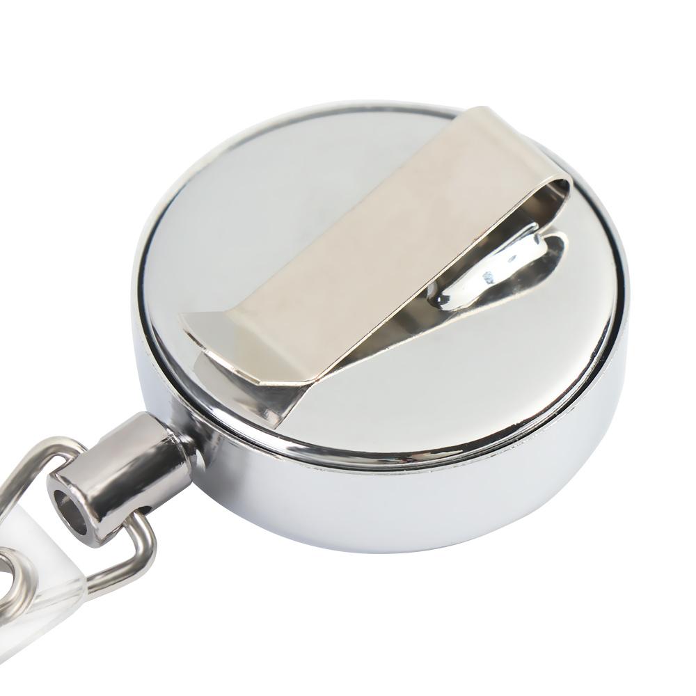 1pc Clip Anti-Lost Clip Metal ID Name Card Lanyards Retractable Key Ring Badge Holder