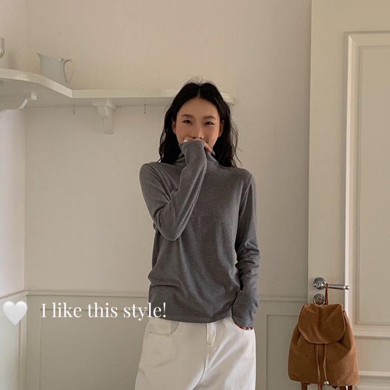 Du Xiaozhai бархатная тонкая теплая рубашка с высоким воротником для женщин - 2024 осень/зима