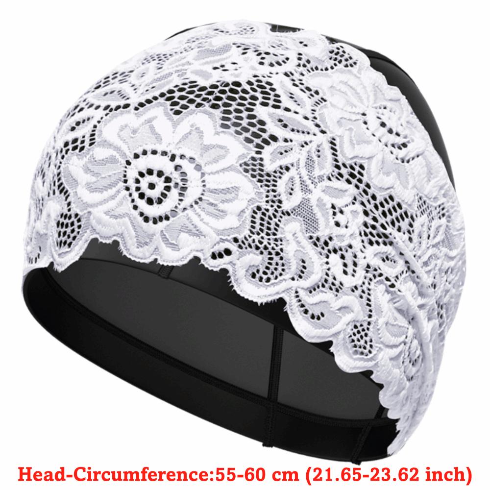 Lace Swimming Cap PU Ear Protect Cap Fashion look Waterproof Swim Hat Daily