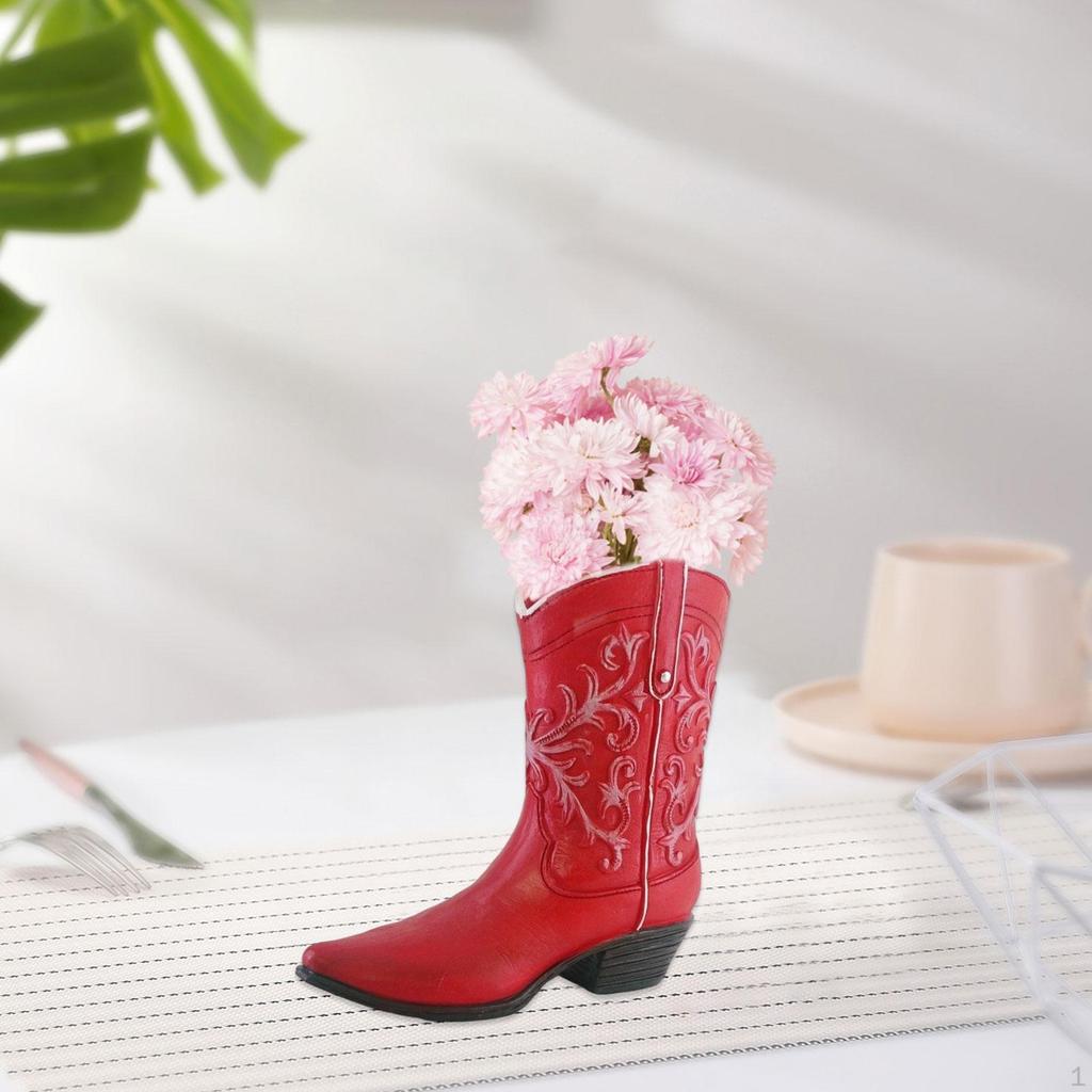 Boot Shaped Resin Flower Planter for Floral Arrangements In Home And Cafe