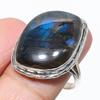 Natural Labradorite Gemstone Handmade 925 Solid Silver Jewelry Ring Size 10 B6O05