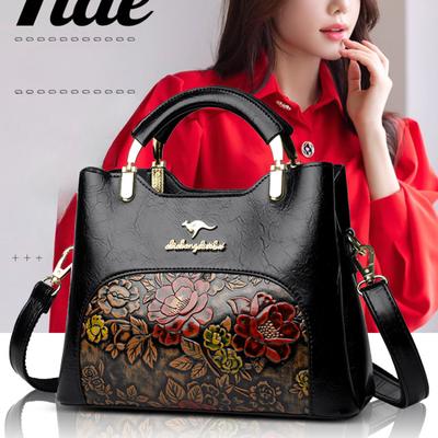 Сумка в стиле ретро с тиснением пиона в китайском стиле, женская сумка, новая высококачественная сумка через плечо, вместительная сумка через плечо