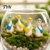 Car Dashboard Decorations 4Pcs Mini Goose Figurines, Miniature Geese Statues with Hat & Bag, Tiny Resin Animal Desk Accessories for Office