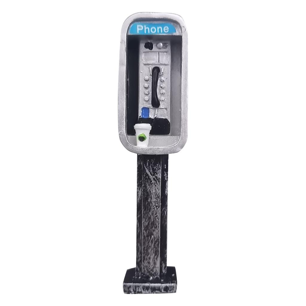Handmade Miniature American Payphone In 1:12 Scale, Vintage Miniature Payphone Booth Mailbox Model Decoration, Miniature Dollhouse Telephone
