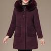Зимние пальто для женщин, толстые, теплые, больших размеров, верхняя одежда с капюшоном, элегантные, свободные, с воротником из искусственного меха, куртки для женщин среднего возраста