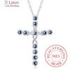 Новое поступление модное ожерелье с крестом аксессуары Ture 100% стерлинговое серебро 925 пробы кристалл Cz подвески ожерелье для женщин ювелирные изделия