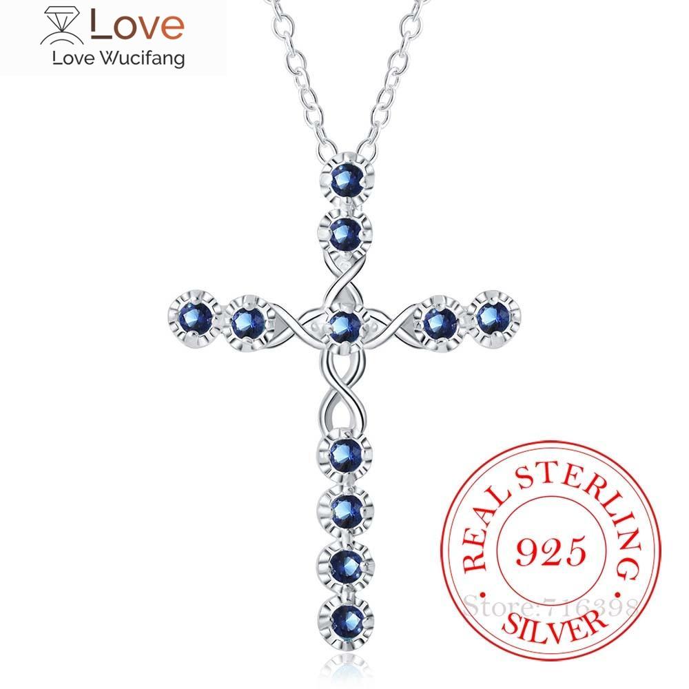 Новое поступление модное ожерелье с крестом аксессуары Ture 100% стерлинговое серебро 925 пробы кристалл Cz подвески ожерелье для женщин ювелирные изделия