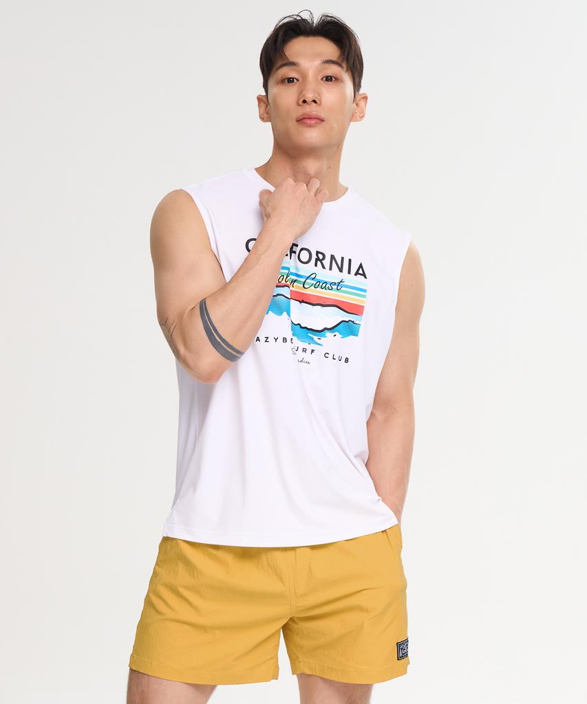Leijibi [Комплект] Воздушный свободный без рукавов унисекс M + Комплект шорт (2 цвета)