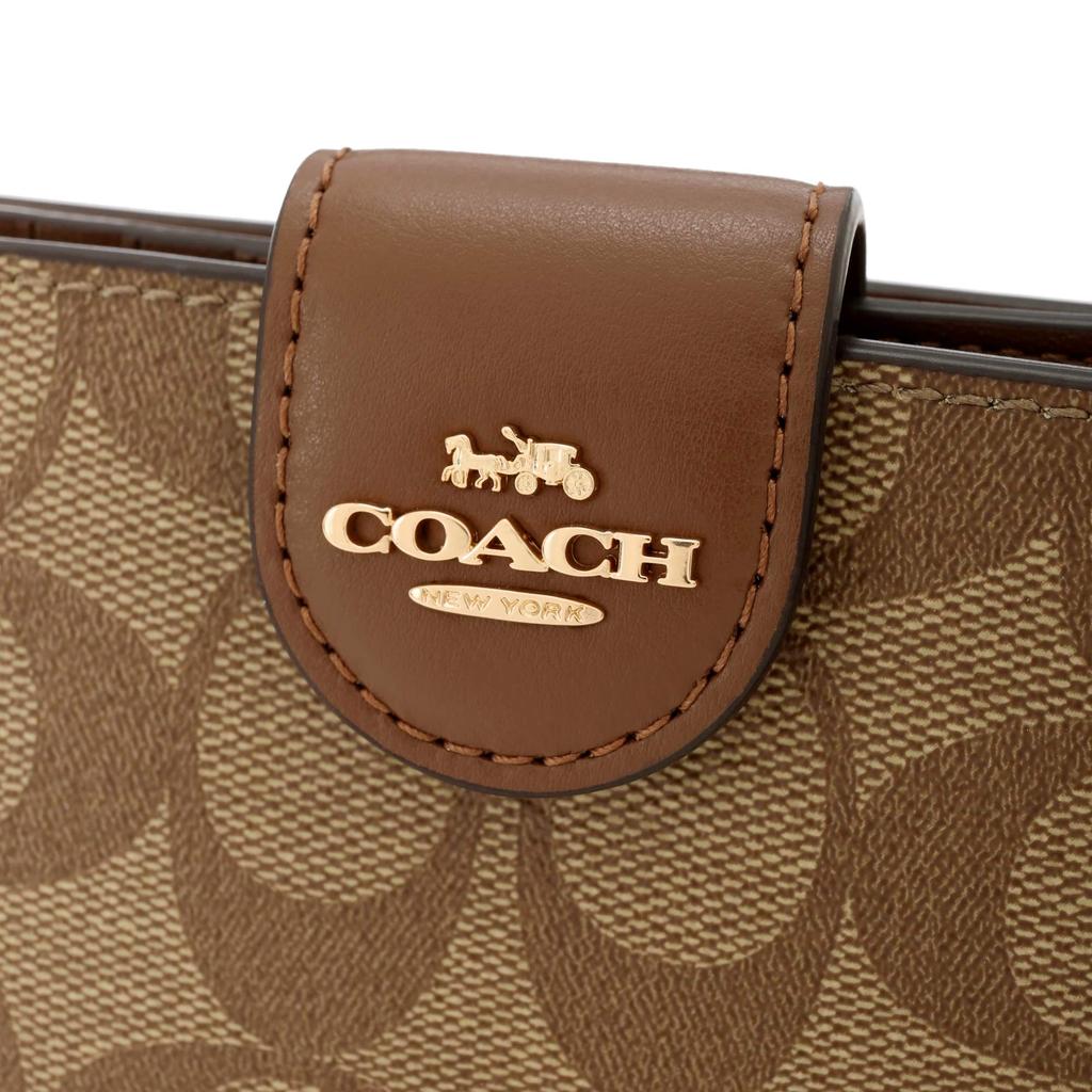 Кошелек Outlet Bifold C0082 IME74 Signature Canvas Brown [Coach] Коричневый/Золотой [Товар]