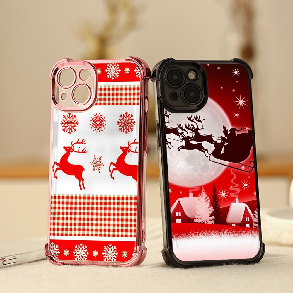 Чехлы для телефонов Ae112 Merry Christmas art из гальванизированного ТПУ для Xiaomi 11 Lite 5G Redmi Note 13 11 Pro 12C 9S 14C Huawei P40 с защитой на четыре угла