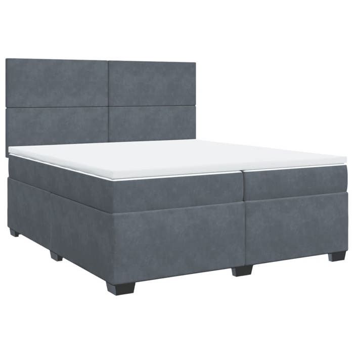 Maison Exclusive - Sommier à lattes de lit et matelas Gris foncé 200x200cm Velours