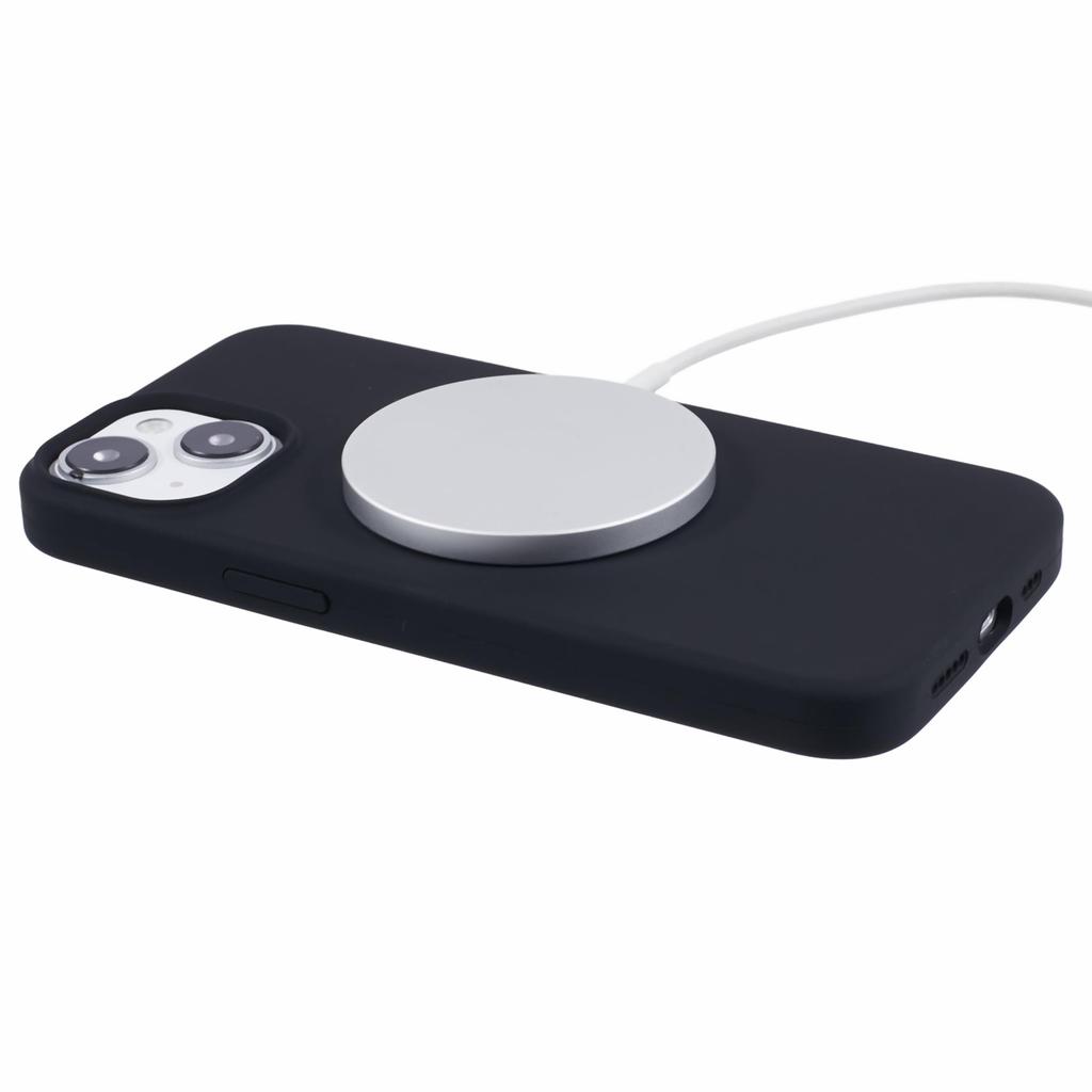 BJT Series For iPhone 14 Magnetic Phone Case TPU+Silicone Fabric Lining Back Cover