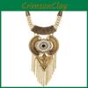 Long Necklace Tassel With Multi Layer Alloy Pendant For Trendy Outfits Retro