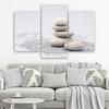 Three Piece Picture Canvas Print Zen Stones Nature Beige